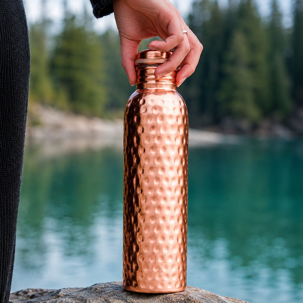 Alcott Avenue® 32 fl oz Hammered Pure Copper Water Bottle
